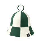 Checkered Koala sauna hat made from 100% Australian merino wool for hair and scalp protection in the sauna.